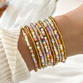 Bohemian Style Beaded Bracelet Set For Women Colorful Beads Stretchy Strand Chain Bangle Girls Summer Beach Vacation Jewelry